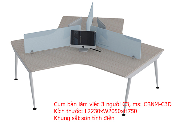 Cụm Bàn Làm Việc 3 Người CBNM-MDC3