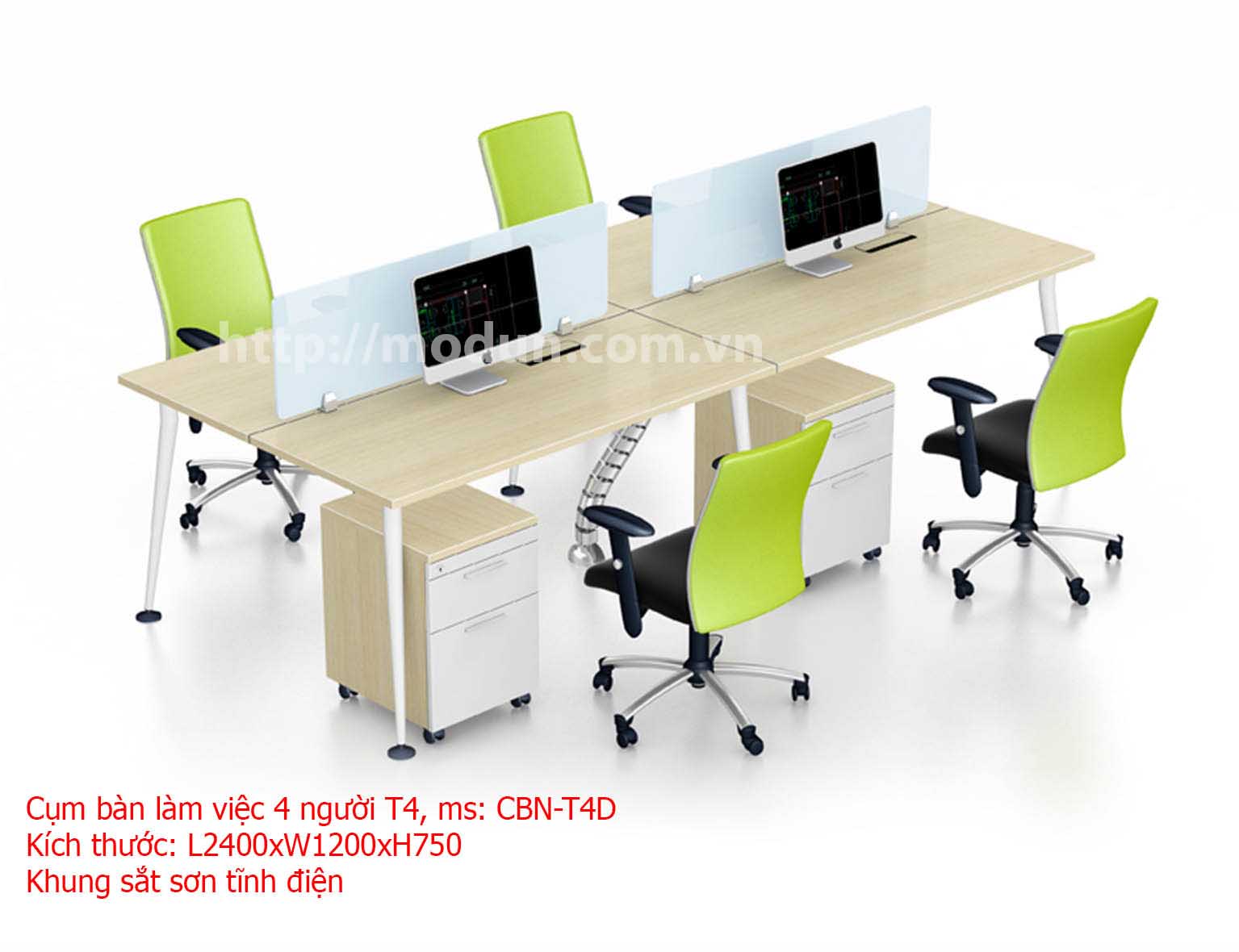 Cụm Bàn Làm Việc 4 Người CBN-MDT4D